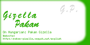 gizella pakan business card